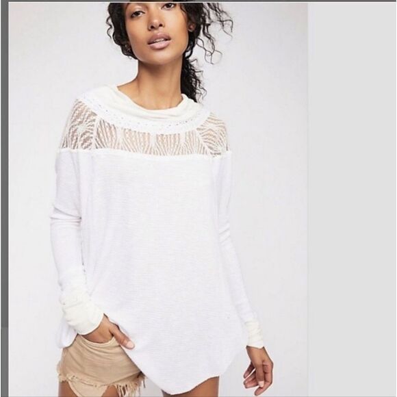 NWOT Free People Spring Valley Top in Ivory - Picture 2 of 7